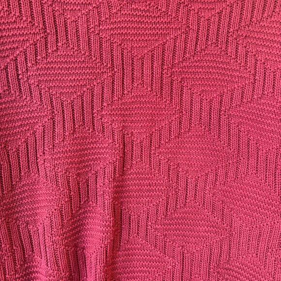Vintage Claybrooke Raspberry Pink Diamond Sweater XL 1990s 1980s Unsiex Cottage - Picture 5 of 6
